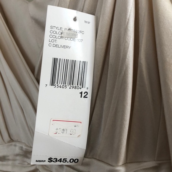 DKNy Silk Ivory Ombré Dip Dress size 12 - Picture 4 of 5